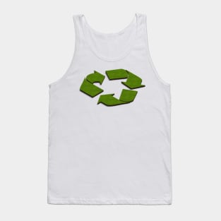 3d map in the shape of a recycling symbol. Tank Top